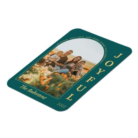 Joyful Modern Minimalist Elegant Arch Foto Groen Magneet (Linkerzijde)