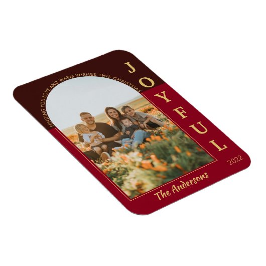 Joyful Modern Minimalist Elegant Arch Red Foto Magneet (Rechterzijde)