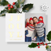 Joyful Modern Photo Kerstmis Gold Folie Feestdagenkaart