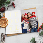 Joyful Modern Photo Kerstmis Gold Folie Feestdagenkaart
