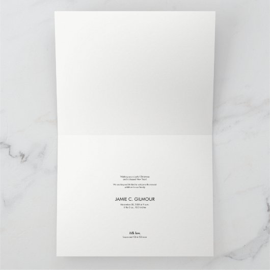 Joyful Modern Script Red Kerstfotocollage Kaart (Binnen)