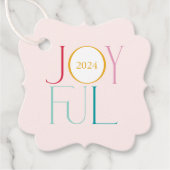 JOYFUL moderne minimale elegante fijne serif kleur Bedankjes Labels (Voorkant)