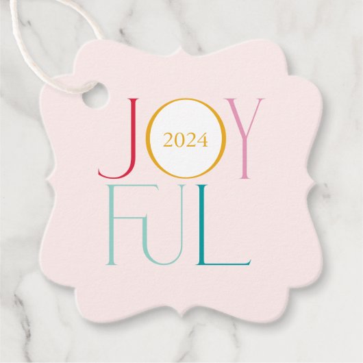 JOYFUL moderne minimale elegante fijne serif kleur Bedankjes Labels (Voorkant)