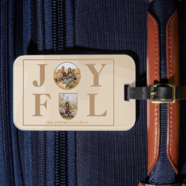 Joyful | Moderne, minimalistische beige Arch 2 fot Bagagelabel