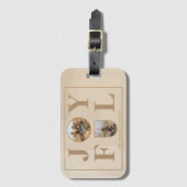 Joyful | Moderne, minimalistische beige Arch 2 fot Bagagelabel (Voorkant (verticaal))