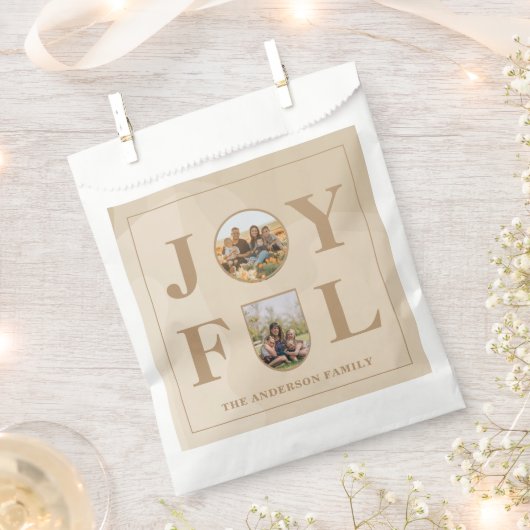 Joyful | Moderne, minimalistische beige Arch 2 fot Bedankzakje (Geknipt)