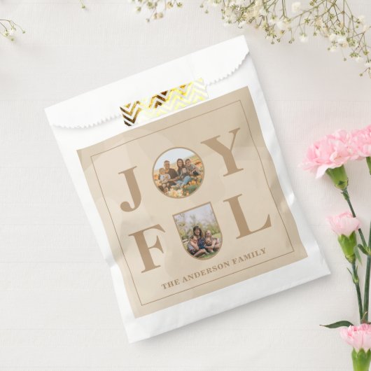 Joyful | Moderne, minimalistische beige Arch 2 fot Bedankzakje (Gezegeld)
