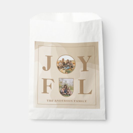 Joyful | Moderne, minimalistische beige Arch 2 fot Bedankzakje (Voorkant)