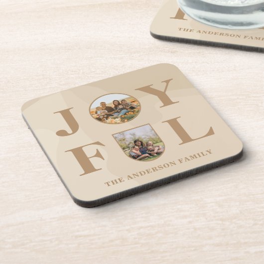 Joyful | Moderne, minimalistische beige Arch 2 fot Bier Onderzetter (Linkerzijde)