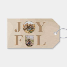 Joyful | Moderne, minimalistische beige Arch 2 fot Cadeaulabel