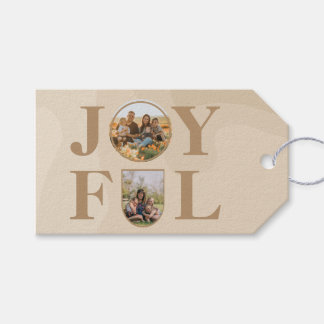 Joyful | Moderne, minimalistische beige Arch 2 fot Cadeaulabel