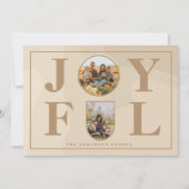 Joyful | Moderne, minimalistische beige Arch 2 fot Feestdagenkaart (Voorkant)