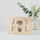 Joyful | Moderne, minimalistische beige Arch 2 fot Feestdagenkaart (Staand voorkant)