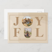 Joyful | Moderne, minimalistische beige Arch 2 fot Feestdagenkaart (Voorkant / Achterkant)