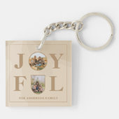 Joyful | Moderne, minimalistische beige Arch 2 fot Sleutelhanger (Achterkant)