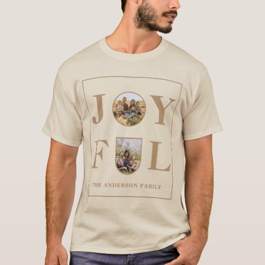 Joyful | Moderne, minimalistische beige Arch 2 fot T-shirt (Voorkant)