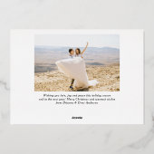 Joyful Moderne Roos Gold Script Photo Collage Folie Feestdagenkaart (Achterkant)