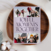 Joyful Moments Together Purple Multi Photo Feestdagenkaart