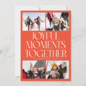 Joyful Moments Together Red Multi Photo Feestdagenkaart (Voorkant)