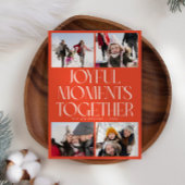 Joyful Moments Together Red Multi Photo Feestdagenkaart