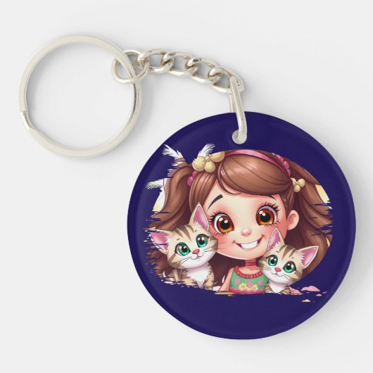 Joyful Moments with My Kitties Sleutelhanger (Voorkant)