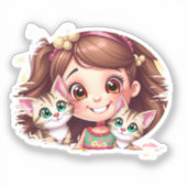 Joyful Moments with My Kitties Sticker (Voorkant)