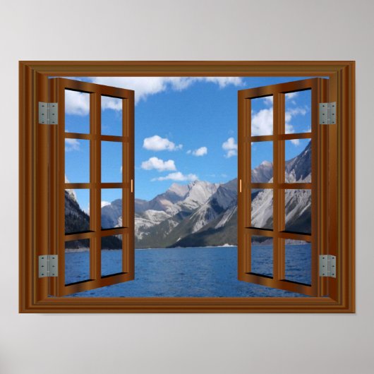 Joyful Mountain Lake Window Frame Poster (Voorkant)