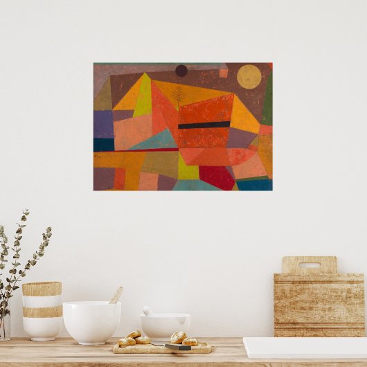 Joyful Mountain Landscape van Paul Klee Poster (Keuken)