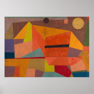 Joyful Mountain Landscape van Paul Klee Poster
