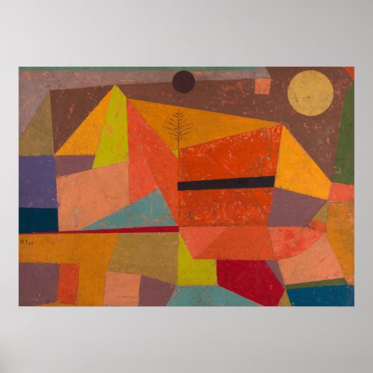 Joyful Mountain Landscape van Paul Klee Poster (Voorkant)