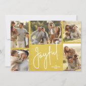 JOYFUL Multi-Photo Gold-kerstfeestkaart Feestdagenkaart (Voorkant)