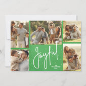 JOYFUL Multi-Photo Green-kerstfeestkaart Feestdagenkaart (Voorkant)