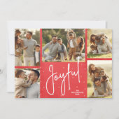 JOYFUL Multi-Photo Red Kerstmis Feestdagenkaart (Voorkant)