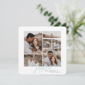 Joyful multi-photokerstkaart feestdagenkaart (Staand voorkant)