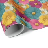 Joyful Multicolor Floral Whimsy Cadeaupapier (Rol Hoek)