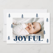 Joyful Navy Trees 2 Foto Feestdagenkaart (Voorkant)