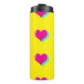 Joyful Neon Love Retro Vaporwave Hearts Fun Thermosbeker (Voorkant)