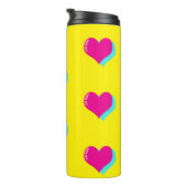 Joyful Neon Love Retro Vaporwave Hearts Fun Thermosbeker (Geroteerd rechts)