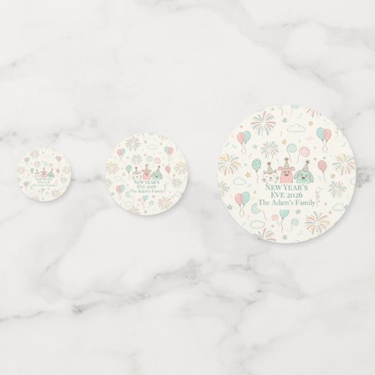 Joyful New Year’s Eve Party 2026  Confetti (Achterkanten)