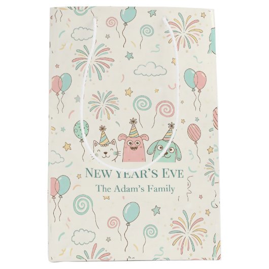 Joyful New Year’s Eve Party 2026  Medium Cadeauzakje (Voorkant)