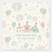 Joyful New Year’s Eve Party 2026  Vierkante Sticker (Voorkant)