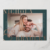 Joyful News | De foto bewaart de Datum Folie Uitnodiging (Voorkant)