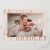 Joyful News | De foto bewaart de Datum Folie Uitnodiging (Voorkant)