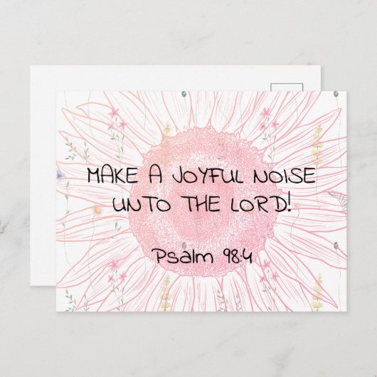Joyful Noise 2 Psalm 98:4 Christian Scripture Briefkaart (Voorkant / Achterkant)
