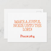  Joyful Noise 4 Psalm 98:4 Christian Scripture Briefkaart (Voorkant / Achterkant)
