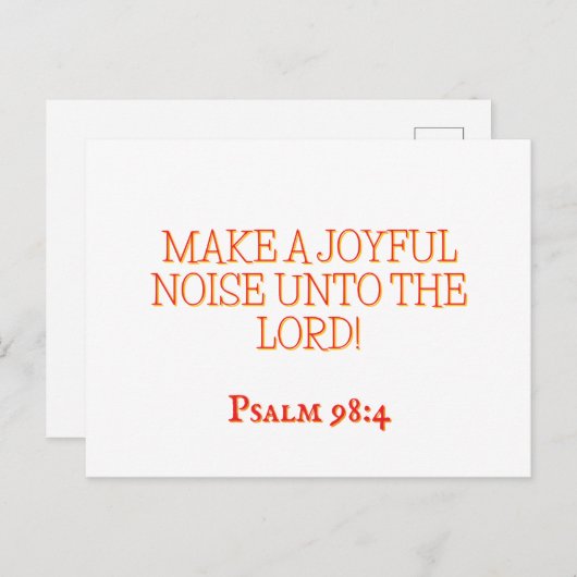  Joyful Noise 4 Psalm 98:4 Christian Scripture Briefkaart (Voorkant / Achterkant)