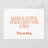  Joyful Noise 4 Psalm 98:4 Christian Scripture Briefkaart (Voorkant)