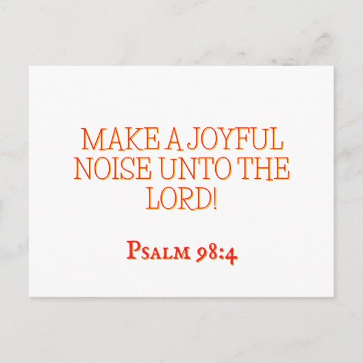  Joyful Noise 4 Psalm 98:4 Christian Scripture Briefkaart (Voorkant)