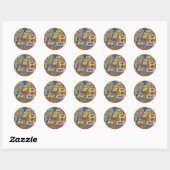 "Joyful Noise" Abstract Ronde Sticker (Vel)