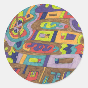 "Joyful Noise" Abstract Ronde Sticker